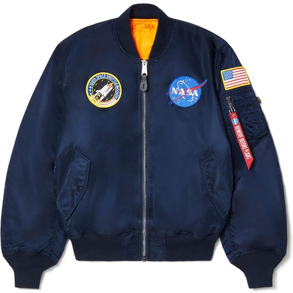 Alpha Industries Other - Alpha Industries x NASA MA-1 Reversible Flight Jacket NWT MEDIUM Replica Blue